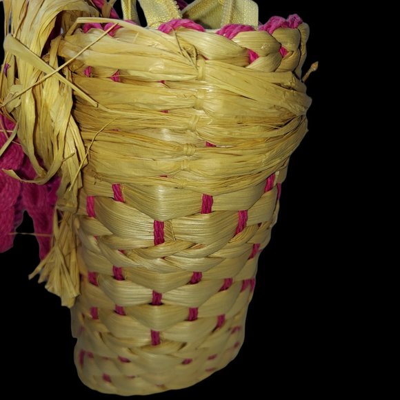 Chico's Straw with Pink Bag/Tote NWT - Picture 3 of 7